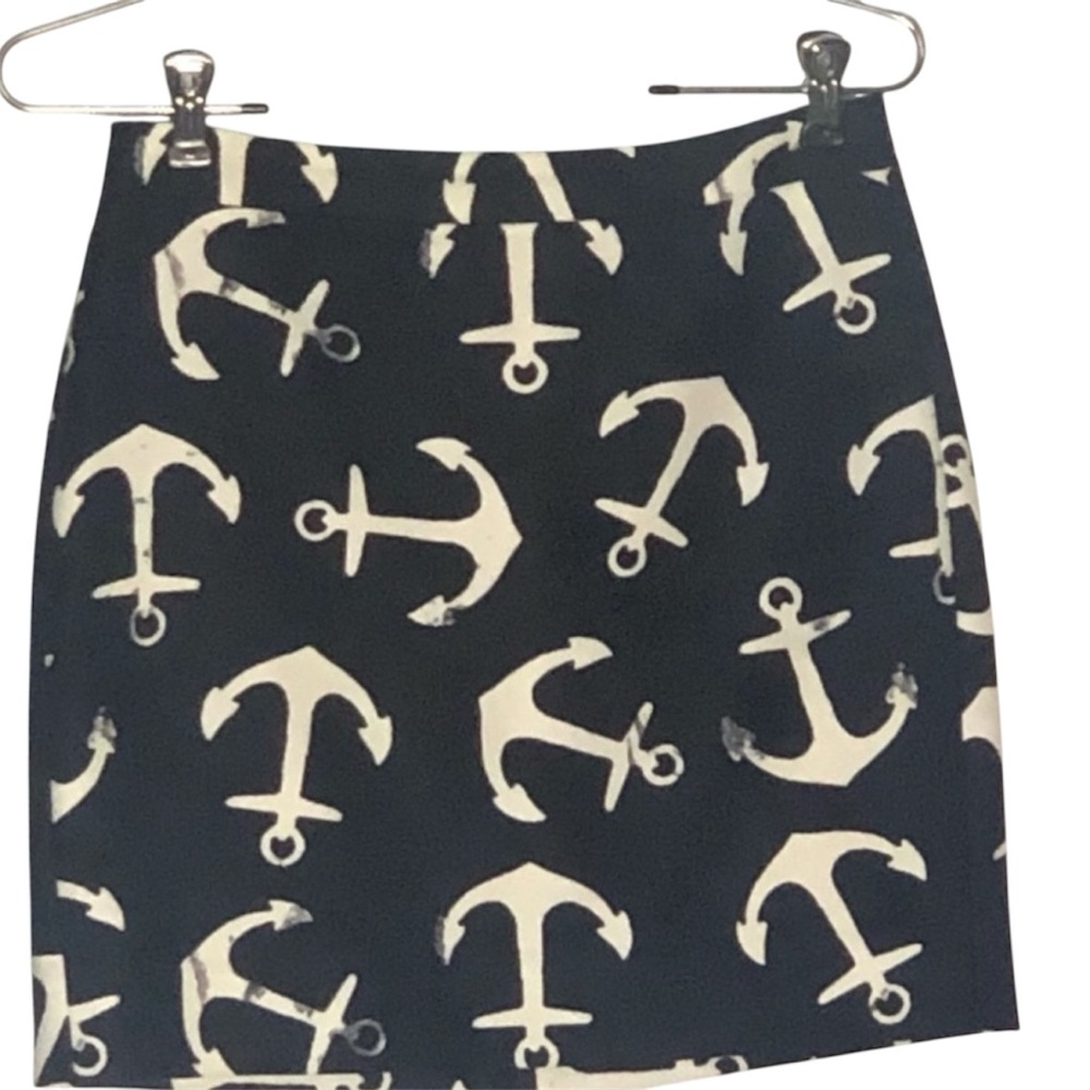 J. Crew Blue and White Mini Skirt Size 00